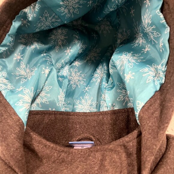 20% off $40+! Authentic Disney Frozen Girls Jacket 6X Grey LIKE NEW Pea Coat - Picture 8 of 13